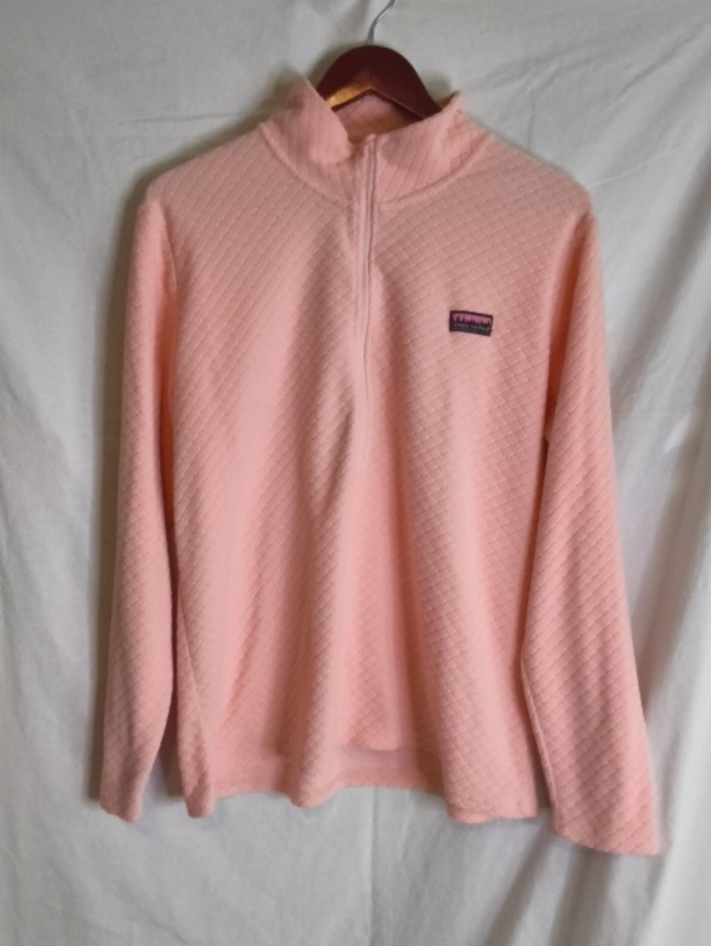 Simply Southern Light Pink Textured Quarter-Zip Pullover Large